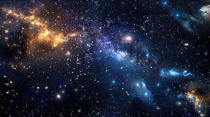 Obraz premium Space background realistic starry night space and shining stars milky way and stardust colored galaxy