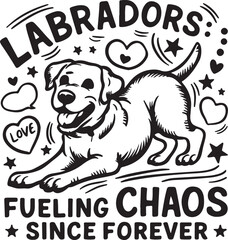 Labrador Fueling Chaos Vector Illustration