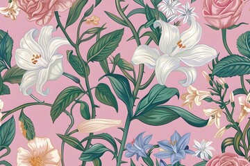 Backdrop of colorful roses