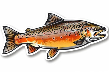 Realistic depiction of two trout fish in illustration style, showcasing the beauty of aquatic life and fishing sport