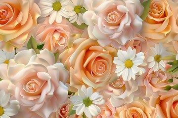Backdrop of colorful roses