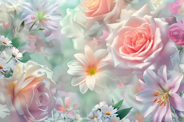 Obraz premium Backdrop of colorful roses