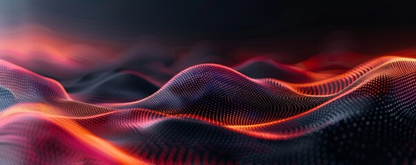 Fototapeta premium Technology abstract particle wave Background 