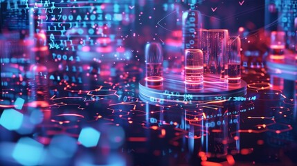 A research lab buzzing with activity as scientists use big data to uncover new insights and potential cures for diseases.