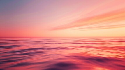 Obraz premium Abstract serene scene of the sea at sunset with a soft and blurred red hue