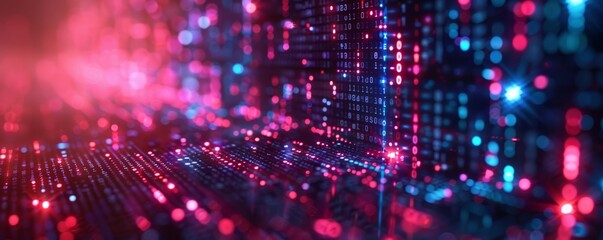 Fototapeta premium Technology abstract particle wave Background 