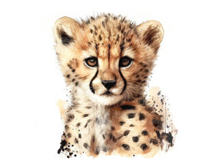 Obraz premium Cheetah baby. Generative AI