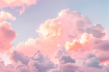 Beautiful pink sunset clouds
