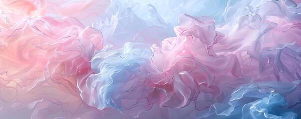 Fototapeta premium Ethereal abstract pattern with soft pastels and delicate, wispy forms, suggesting a dreamlike atmosphere