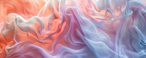Obraz premium Ethereal abstract pattern with soft pastels and delicate, wispy forms, suggesting a dreamlike atmosphere