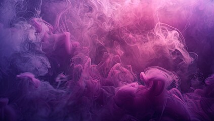 Dark purple and pink background with smoke floating in the air, pink clouds of color, light tones, ethereal illustrations, mysterious background