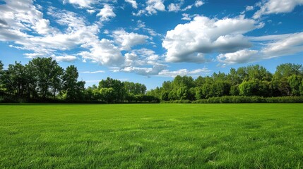 Obraz premium Bright green meadow with grass
