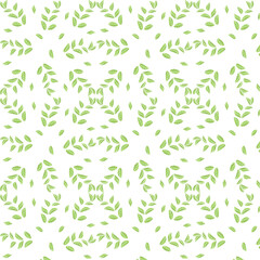 seamless pattern with green leaves