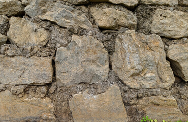 background of boulders arranged using cement