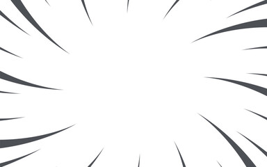 Comic book and manga speed lines background. Manga speed frame, Super Hero action, explosion background. Black and white vector illustration