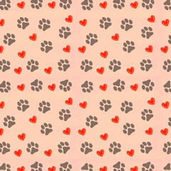 seamless pattern with dogs feet
