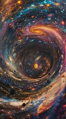Cosmic vortex in deep space. Celestial Cyclone. Spiral galaxy in space.