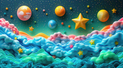 Dreamy background with kids-related motifs, generative ai