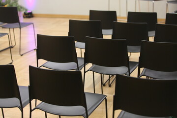 Many chairs in the presentations hall