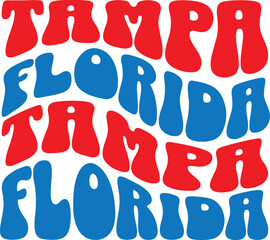 Tampa Florida Groovy Text Vector