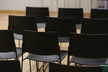 Many chairs in the presentations hall