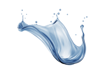 Water splash on isolated background. Fresh blue water splash. 