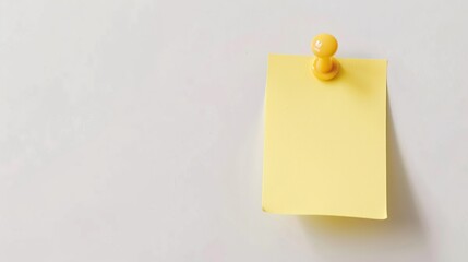 Blank Yellow Sticky Note on White Background
