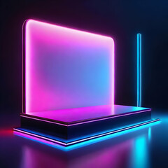 Neon background and blank for placing products