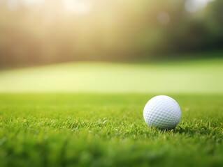 Obraz premium Golf Playing, Golf balls on Golf Club, Professional golf course, Golfer putting golf ball on the green golf, Golf Players Playing, Ai Generated Photo