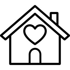 Icon Name House and Heart - An image depicting a house and a heart, which can be inferred from the extracted path strings.