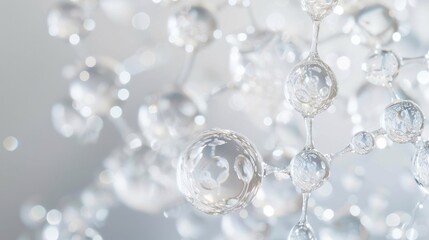 hyaluronic acid molecules that look like transparent glass 
