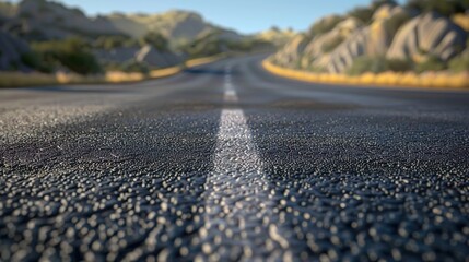 Asphalt road in scale in perspective