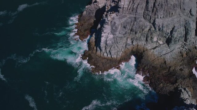 Punta Lobos beach in Baja California Sur, Mexico. Beautiful drone footage of the ocean cliffs.
