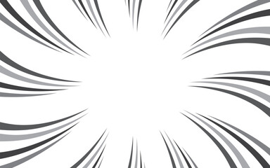 Radial lines background for comic books. Manga speed frame, explosion background. Black and white vector illustration