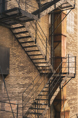 Cinematic Fire Escape on a Chicago Building