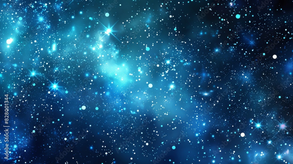 Wall mural a blue sky with stars and a galaxy