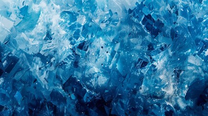 Obraz premium A blue and white abstract painting with a lot of texture and splatters