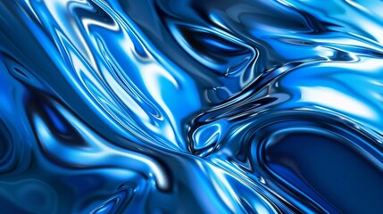 Fototapeta premium A blue and silver liquid with a shiny, reflective surface