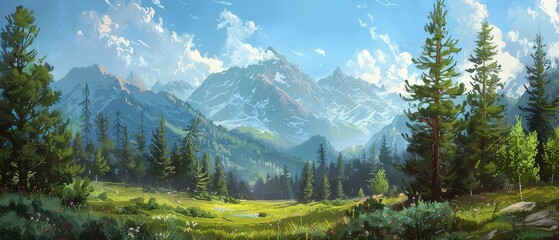 A Forest Sanctuary Enfolded by Majestic Mountains