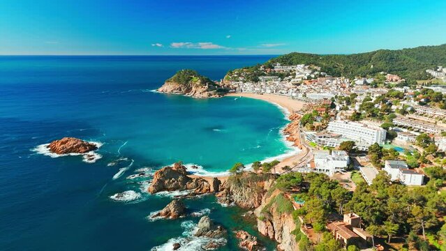 Tossa de Mar town on Costa Brava Mediterranean coast in Catalonia, Spain.