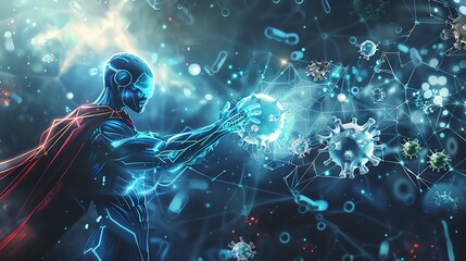 Blue superhero manipulate time and space