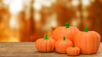 The Pumpkin for Thanksgiving day or holiday concept 3d rendering.