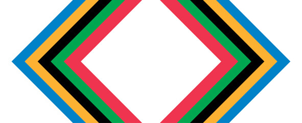 Olympic games straight lines, Olympic color ring, game line, modern, design. Banner or backdrop with colorful stripes symbol and copy space for text.  vector illustration