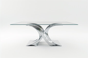 Glass Table With Metal Base