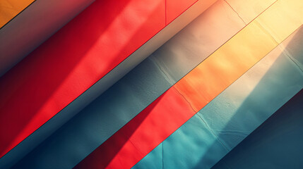 Obraz premium A clean and modern background featuring large, flat color blocks with smooth transitions, creating a sense of depth and balance