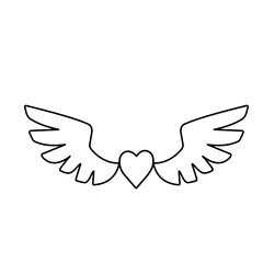 Fototapeta premium Hearts with wings icon