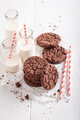 Crunchy and sweet brown cookies as a popular snack.