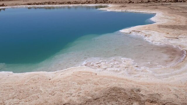 Turquoise salt lake, beautiful emerald, Siwa Oasis, Libyan Desert, Egypt
