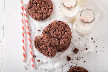 Tasty and homemade brown cookies as a popular snack.
