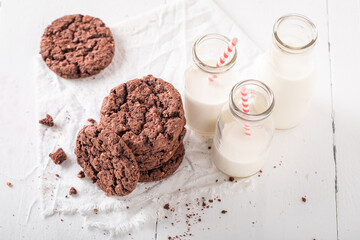 Delicious and crunchy brown cookies as a breakfast snack.